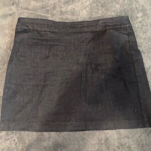 croft & barrow Black Linen-Blend Mini Skirt